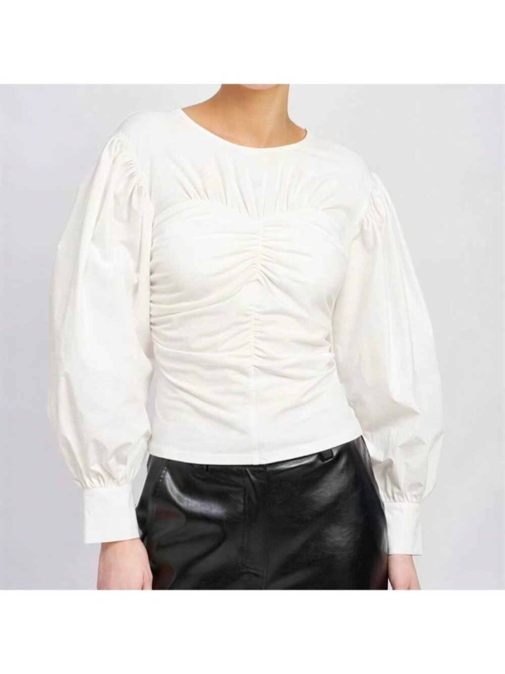 En Saison Della Blouse size XS Long Sleeve Fitted Top Ruched